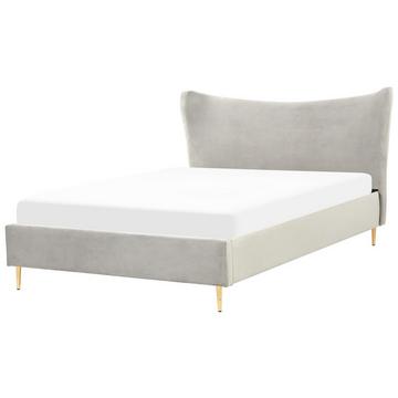 Bett mit Lattenrost aus Samtstoff Modern CHALEIX