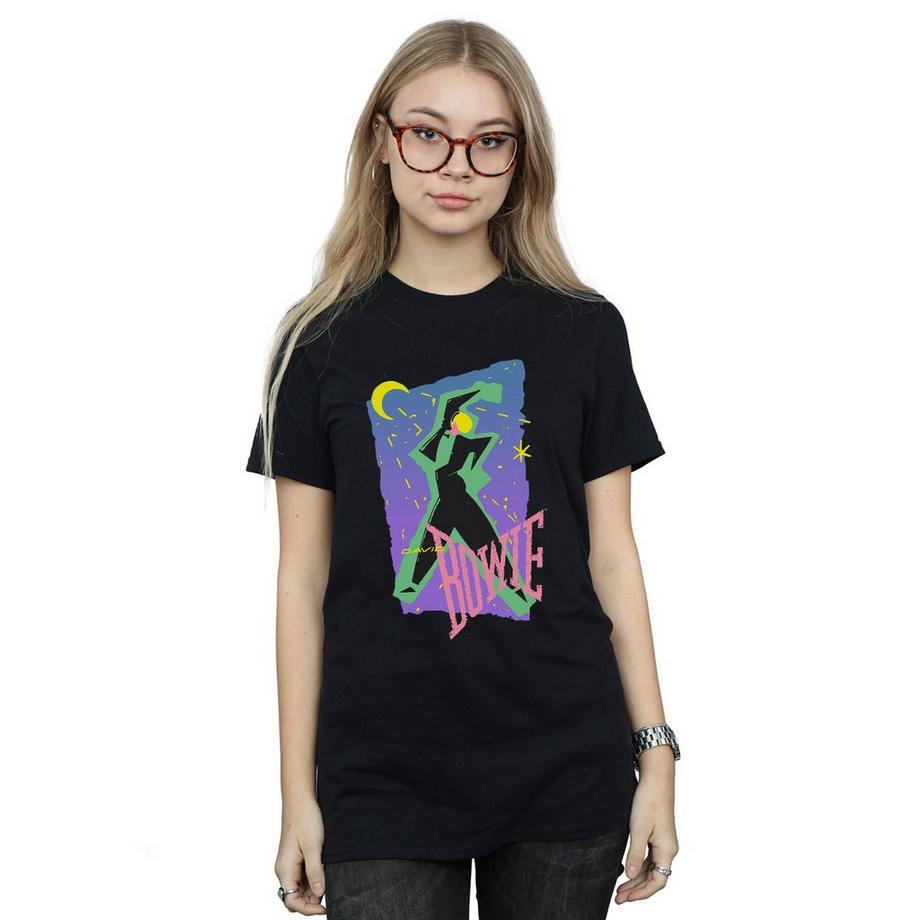 David Bowie Neon Moon Bedrucktes T-Shirt  