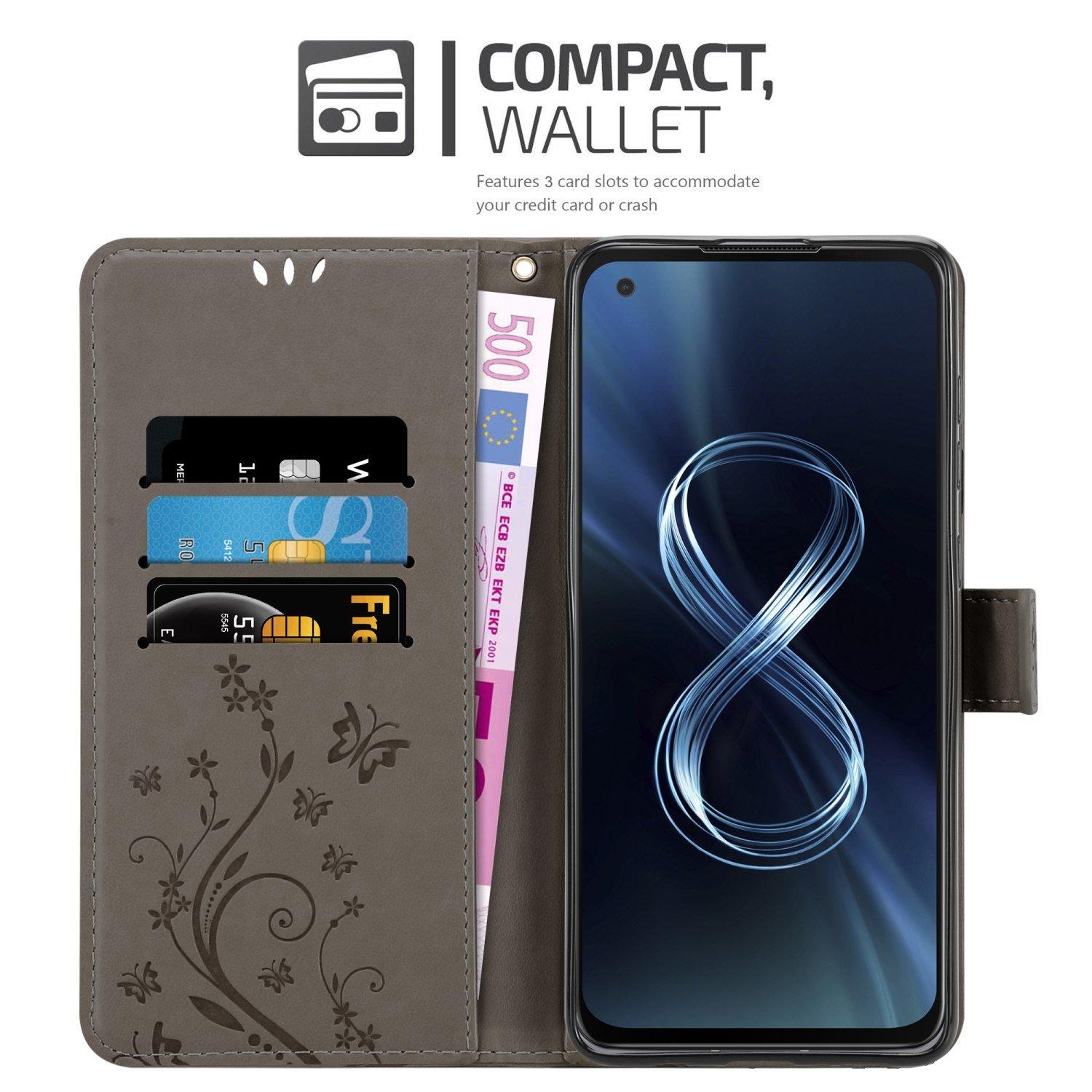 Cadorabo  Hülle für Asus ZenFone 8 Blumen Design Magnetverschluss 