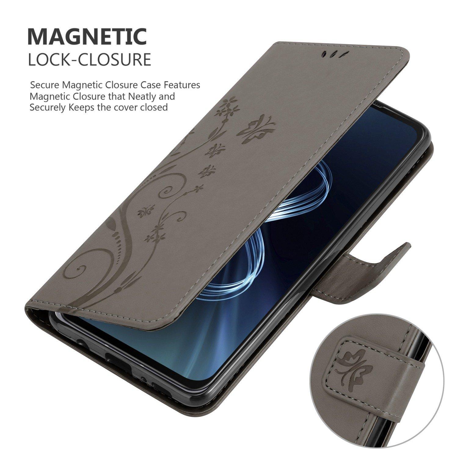 Cadorabo  Hülle für Asus ZenFone 8 Blumen Design Magnetverschluss 