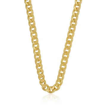 Collier gourmette or jaune 750, 6mm, 45cm