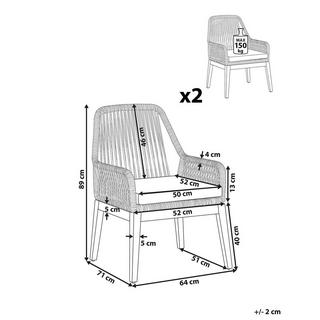 Beliani Set mit 2 Stühlen und Sitzkissen aus Polypropylen Retro OLBIA  