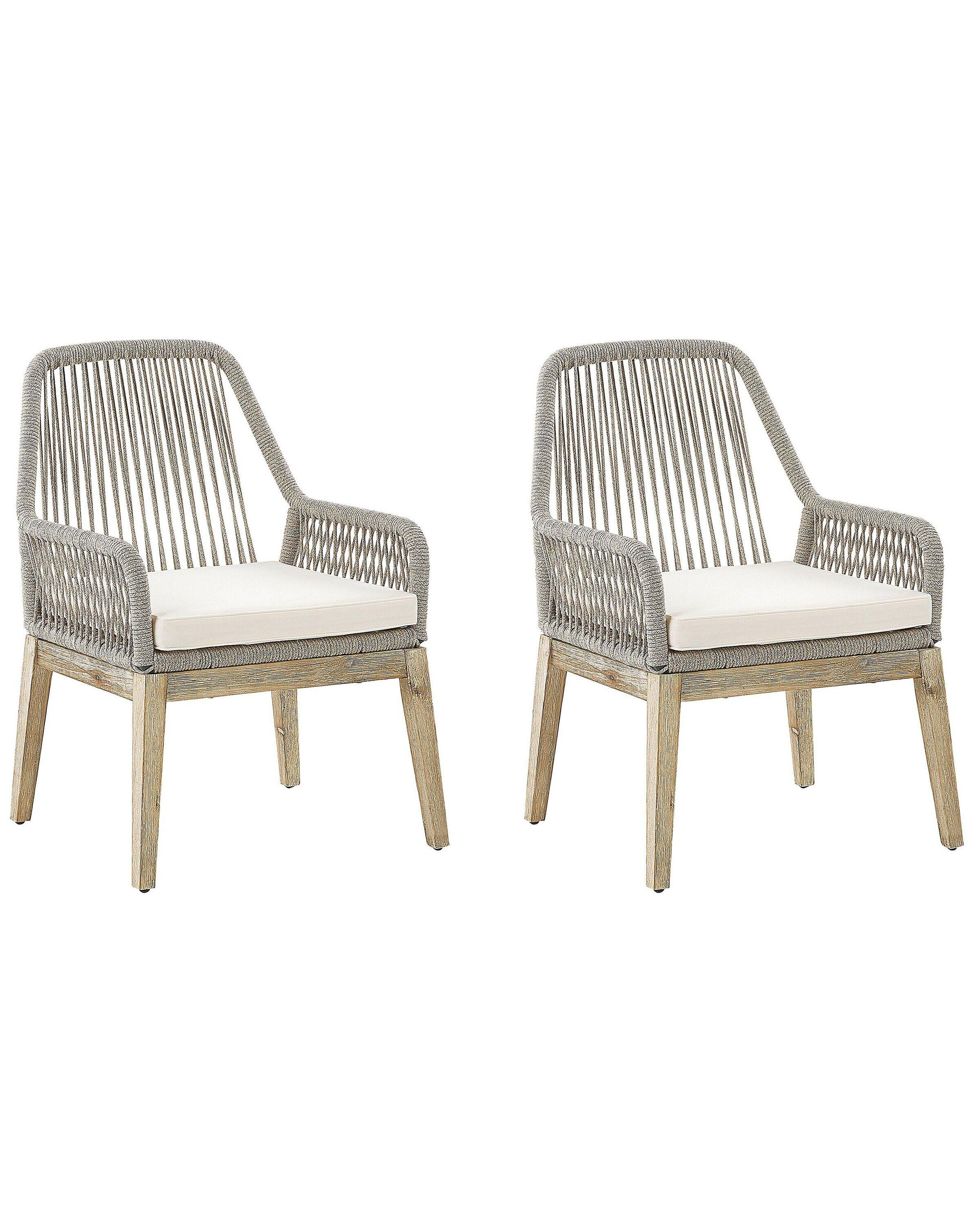 Beliani Lot de 2 chaises de jardin avec coussins en Polypropylène Rétro OLBIA  