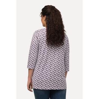 Ulla Popken  Shirt, Punkte, A-Linie, Carree-Ausschnitt, 3/4-Arm 