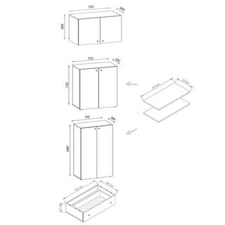 VCM XXL Armoire à chaussures en bois Armoire à chaussures Armoire d'entrée Lona 5f A Tiroir  