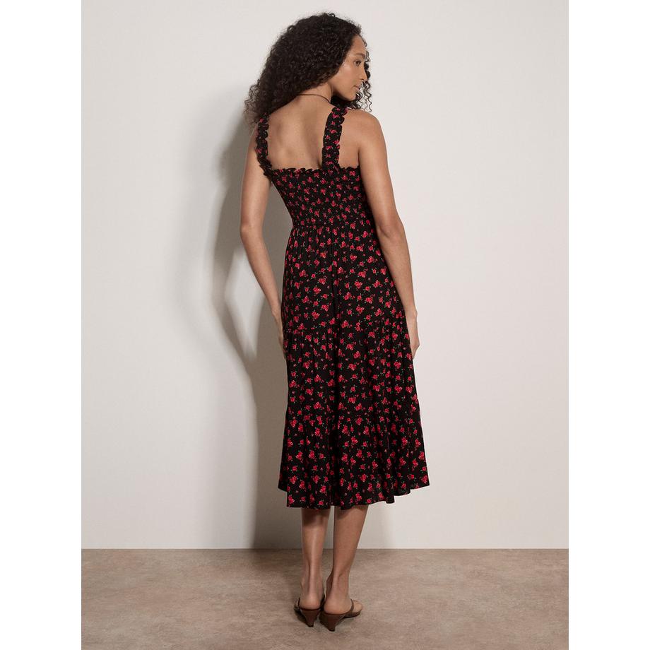 APRICOT Robe midi smockée à fleurs  