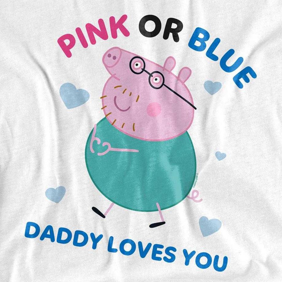 Peppa Pig T-Shirt Rose ou Bleu Papa Pig T'aime  