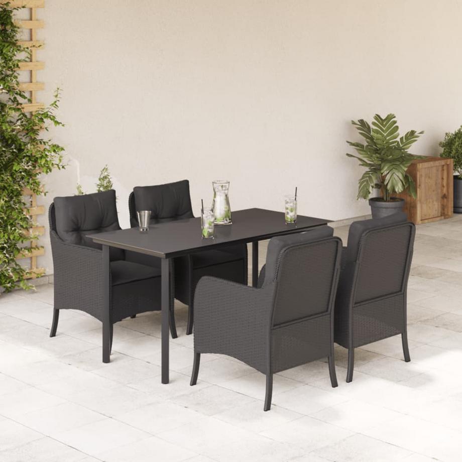 VidaXL Ensemble de salle à manger de jardin rotin synthétique  