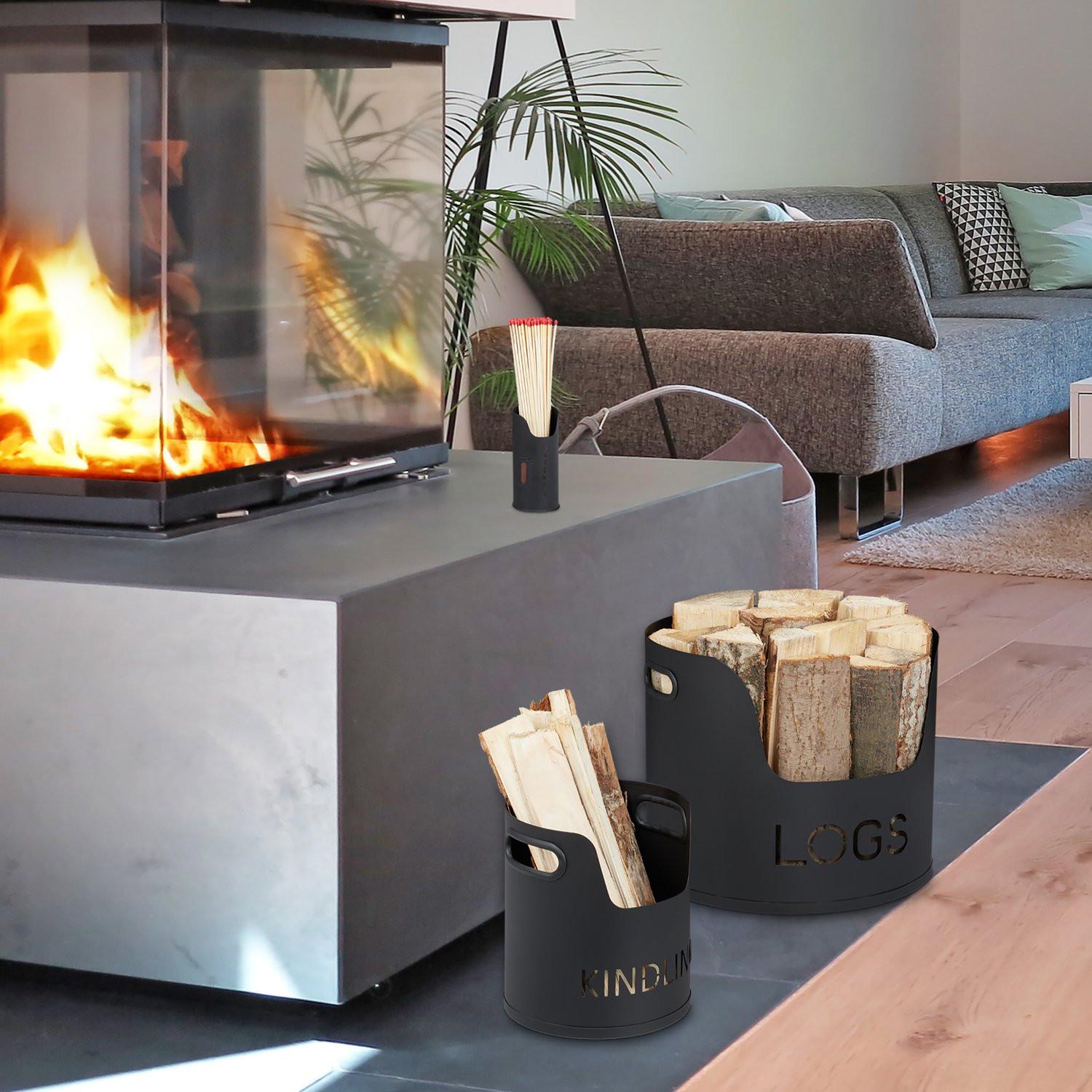 B2X Set da 3 pezzi per la conservazione della legna da ardere in ambienti interni  