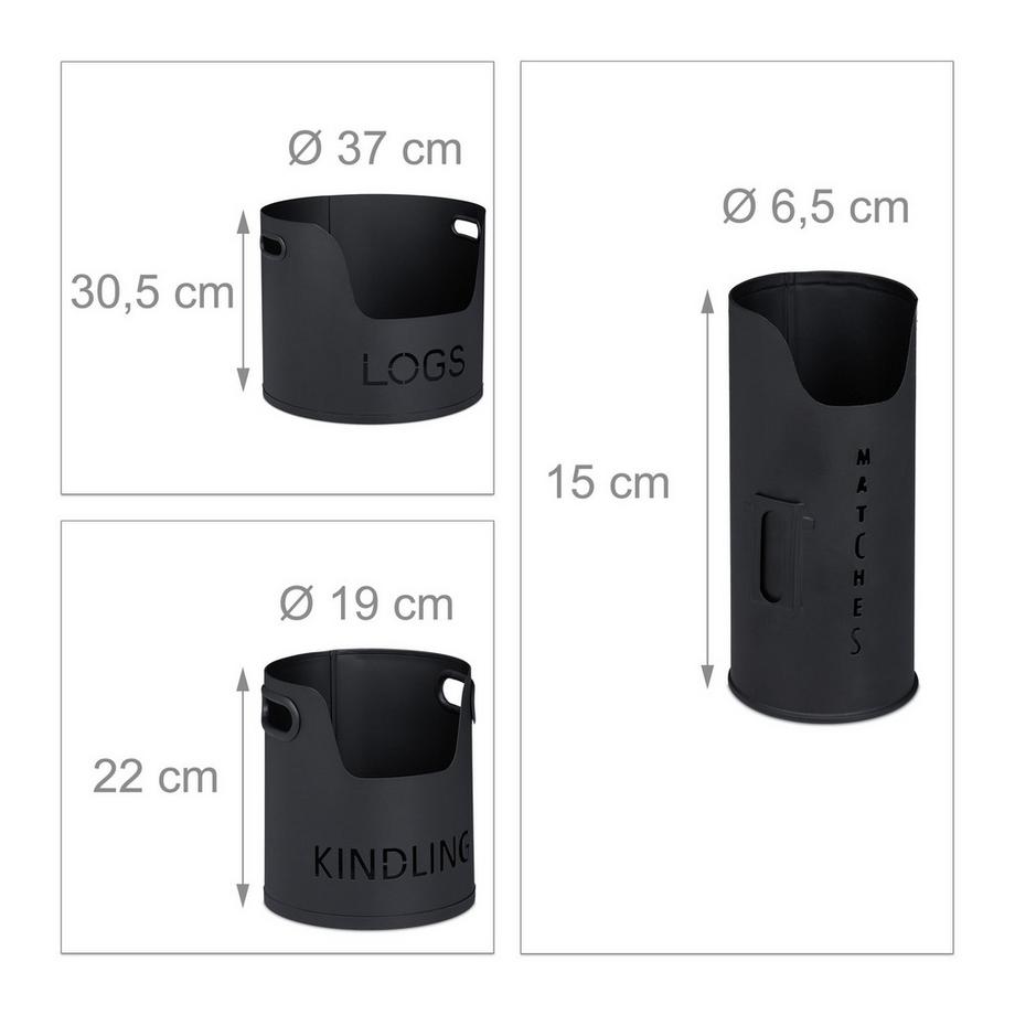 B2X Set da 3 pezzi per la conservazione della legna da ardere in ambienti interni  