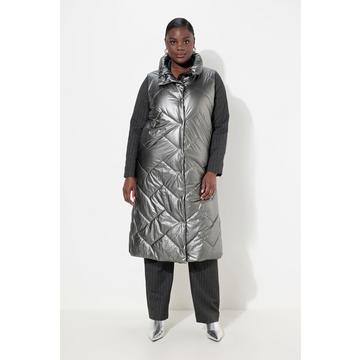 Gilet dal taglio lungo e smanicato con effetto argentato e collo alto