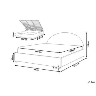 Beliani Bett mit Stauraum aus Bouclé Retro VAUCLUSE  