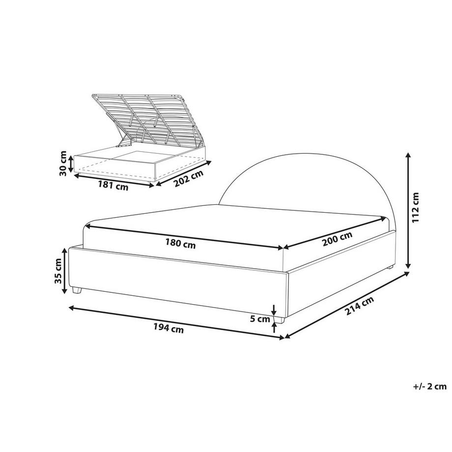 Beliani Letto contenitore en Bouclé  VAUCLUSE  