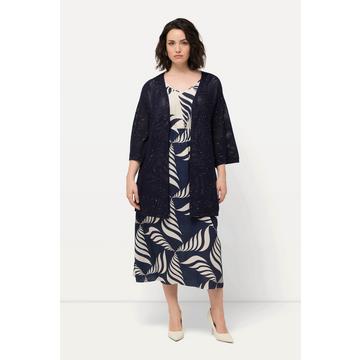 Strickjacke, Struktur, A-Linie, V-Ausschnitt, 3/4-Arm