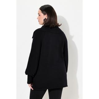 Ulla Popken  Troyer, gerippter Stehkragen, Zipper, Raglan-Langarm 