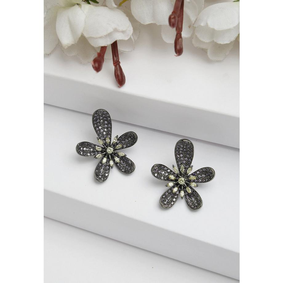 AVANT-GARDE PARIS  Collection Diva Studs floraux en zirconia 