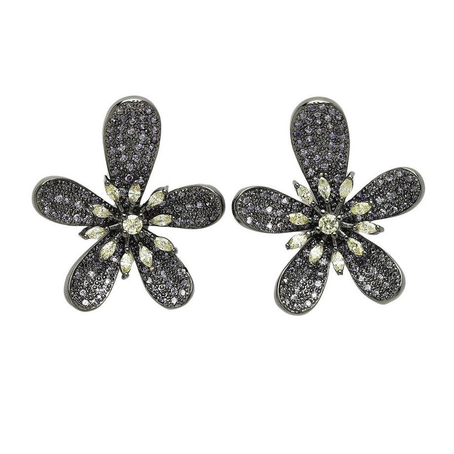 Collection Diva Studs floraux en zirconia