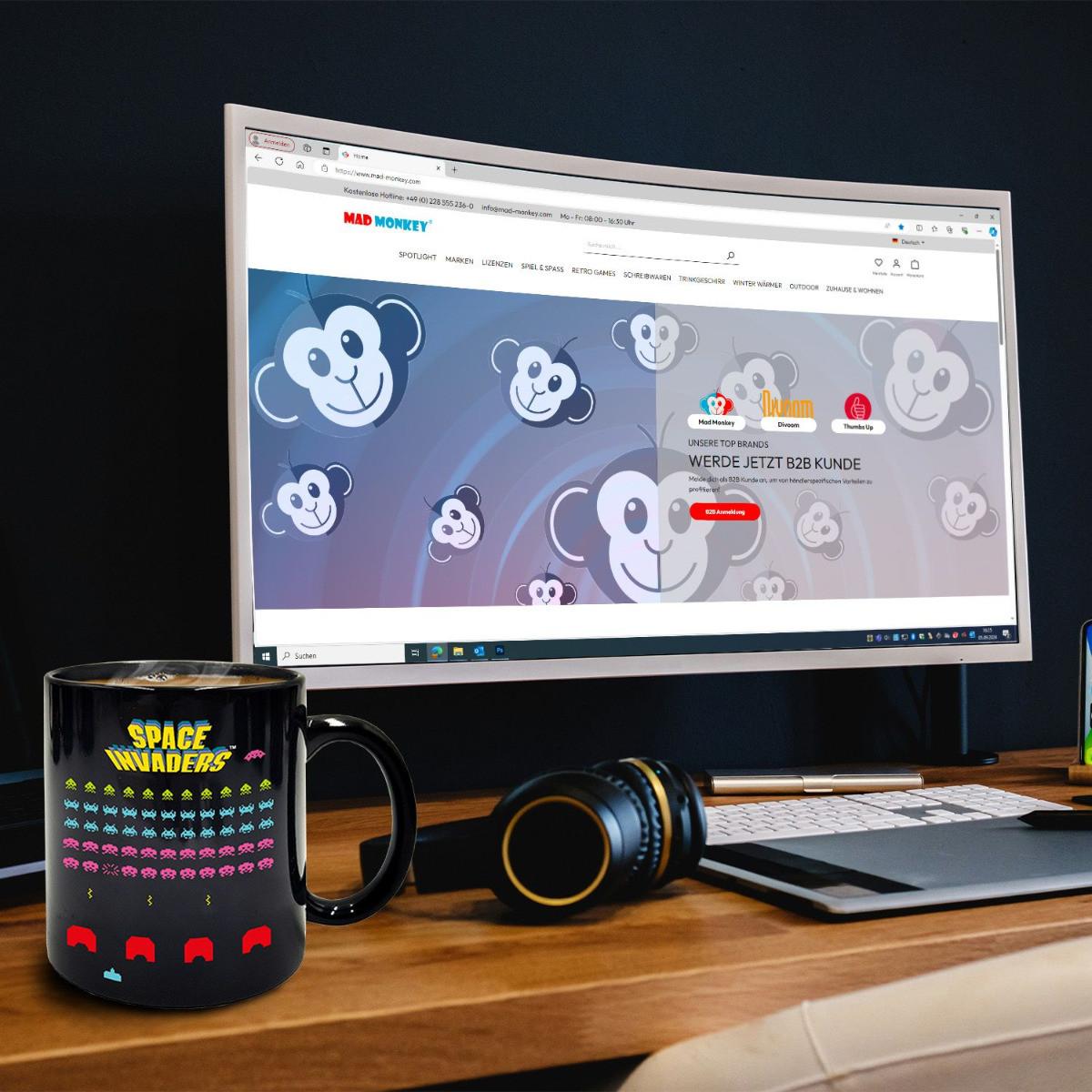 Mad Monkey Mug Space Invaders à changement de couleur  