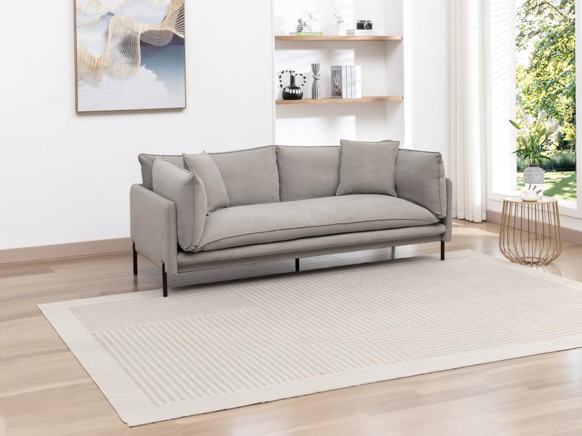 Vente-unique Sofa 3-Sitzer - Stoff - Grau - CORFINO  