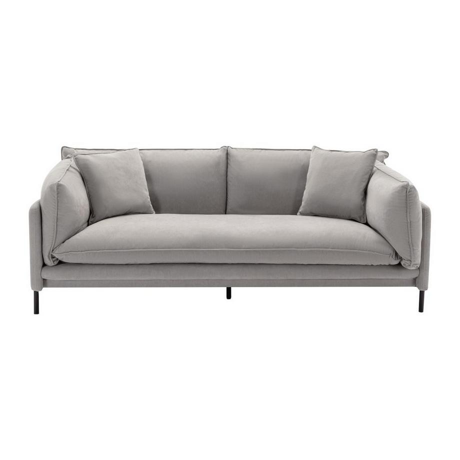 Vente-unique Canapé 3 places en tissu gris CORFINO  