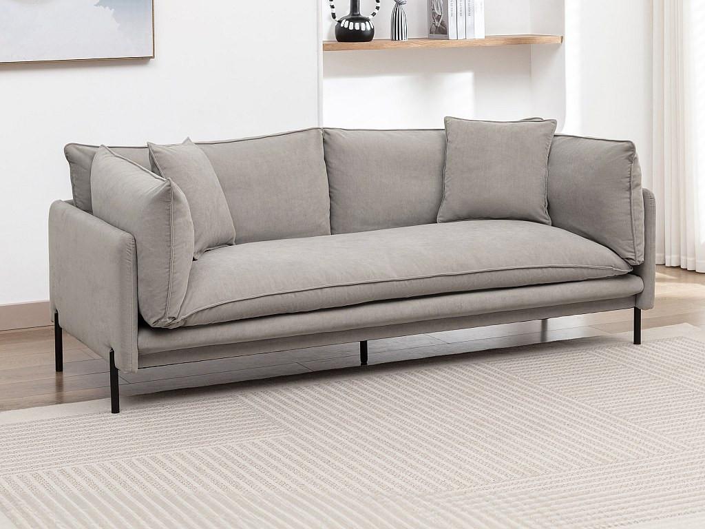 Vente-unique Sofa 3-Sitzer - Stoff - Grau - CORFINO  