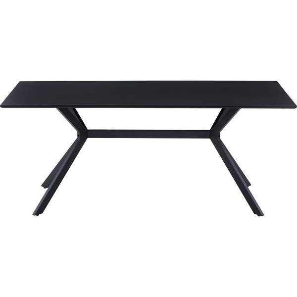 mutoni Table à manger cadre en X gris foncé-noir 180x90  