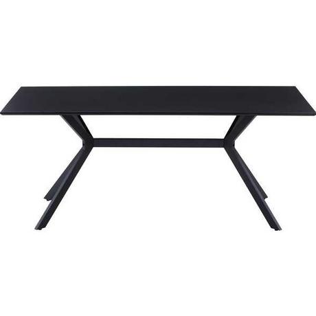 mutoni Table à manger cadre en X gris foncé-noir 180x90  