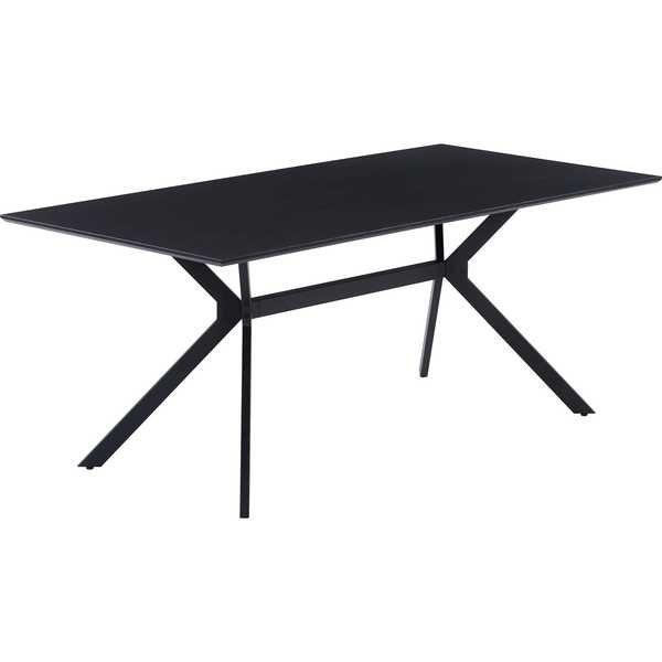 mutoni Table à manger cadre en X gris foncé-noir 180x90  