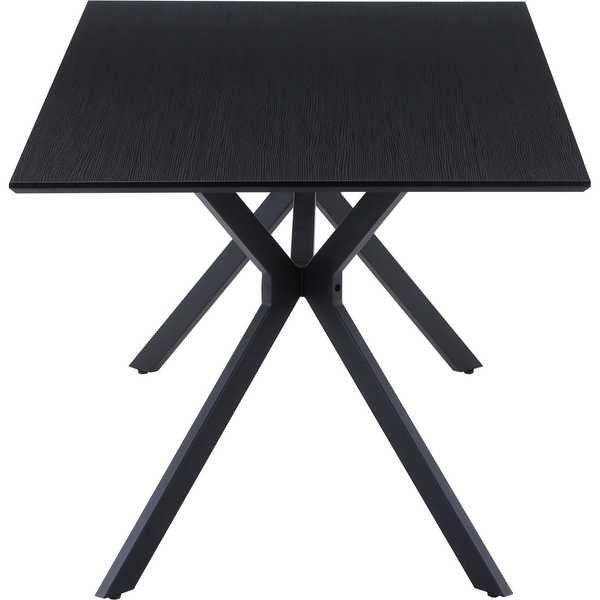 mutoni Table à manger cadre en X gris foncé-noir 180x90  