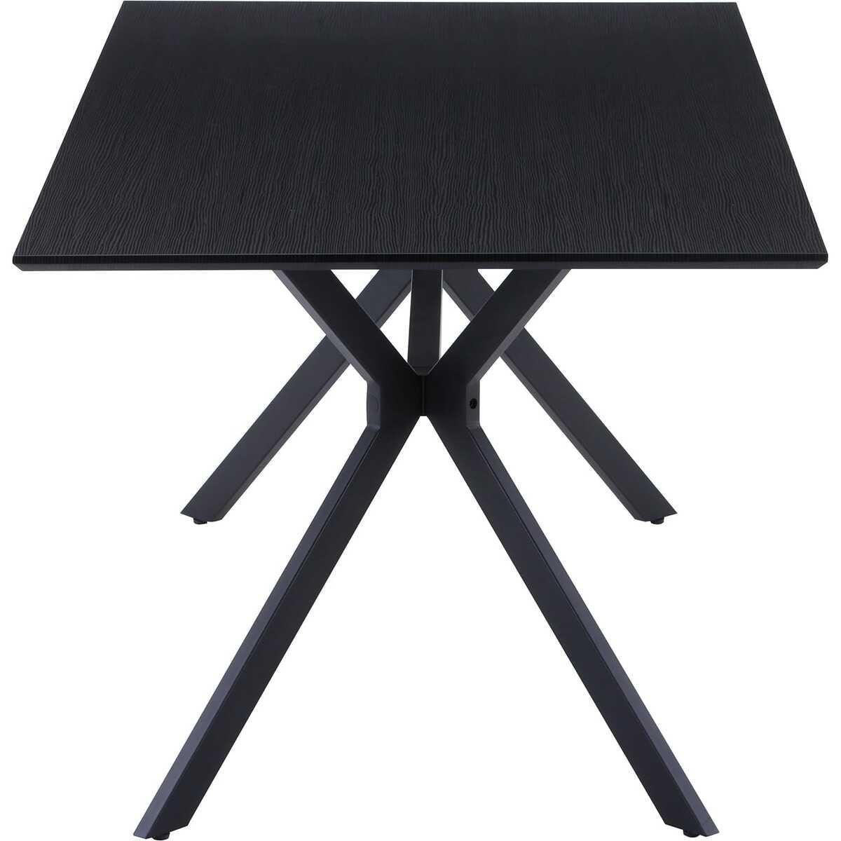 mutoni Table de salle à manger Solito gris foncé piétement en X 180x90  