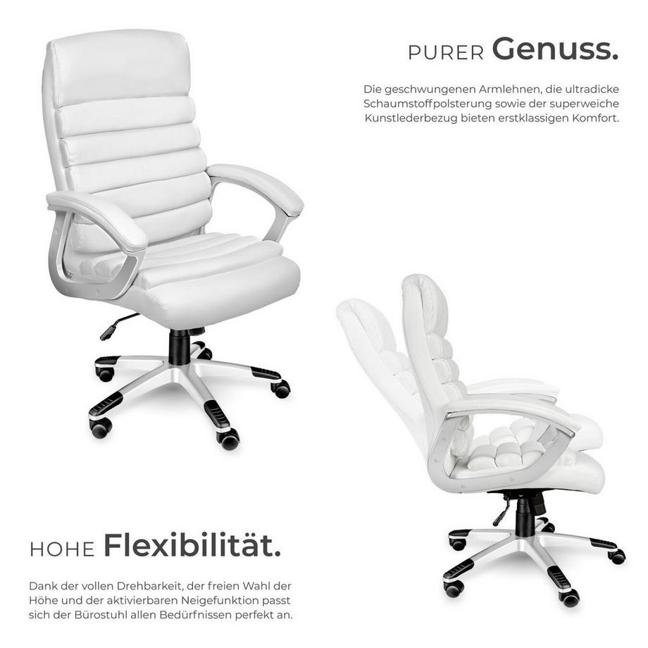 Tectake Fauteuil de bureau PAUL rotatif à 360° et réglable en hauteur  