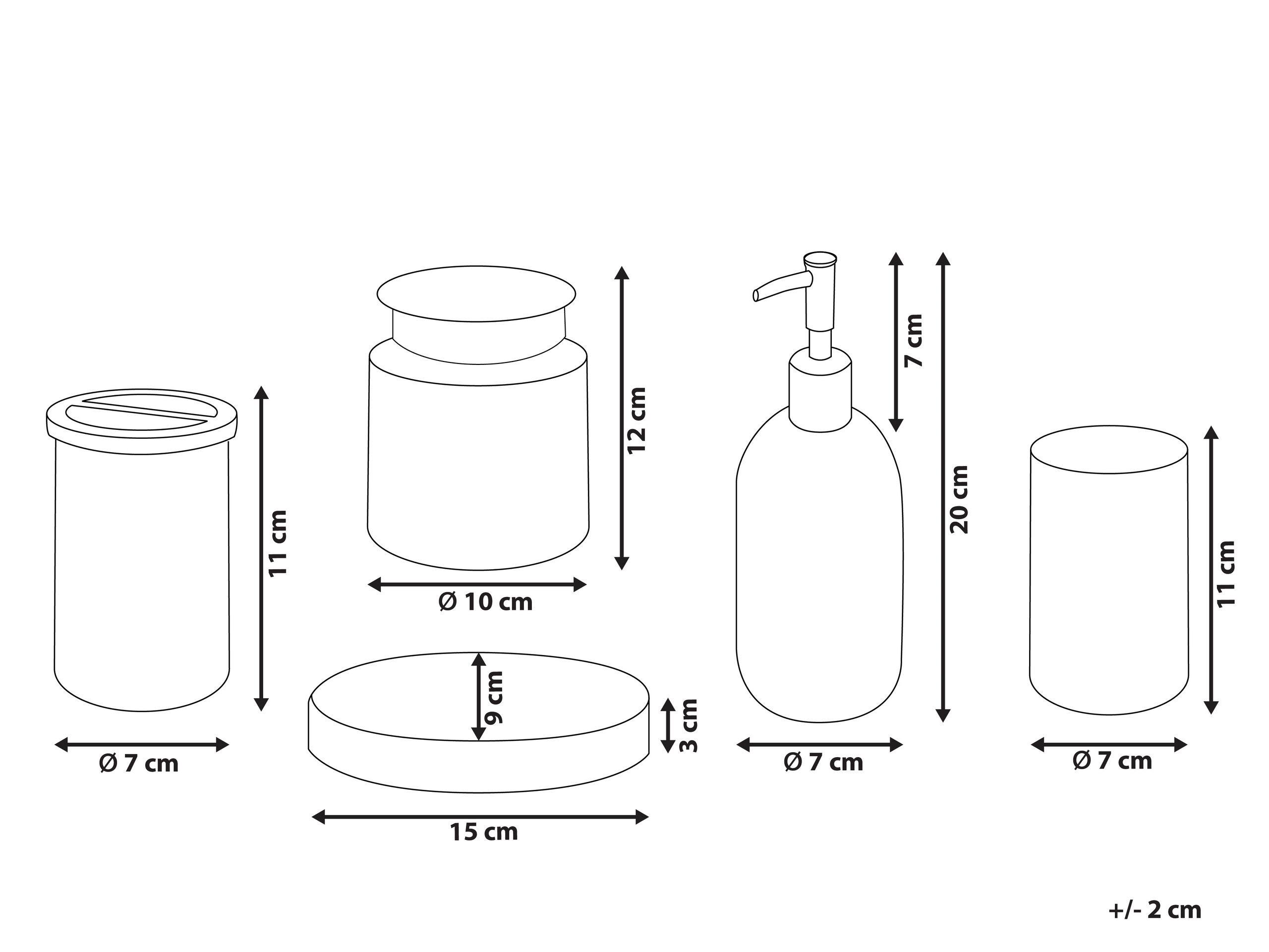 Beliani Set de 5 accessoires de salle de bain en Verre Moderne AMARGA  