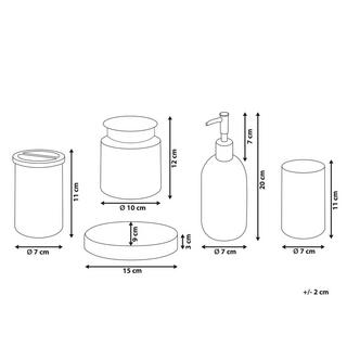 Beliani Set de 5 accessoires de salle de bain en Verre Moderne AMARGA  