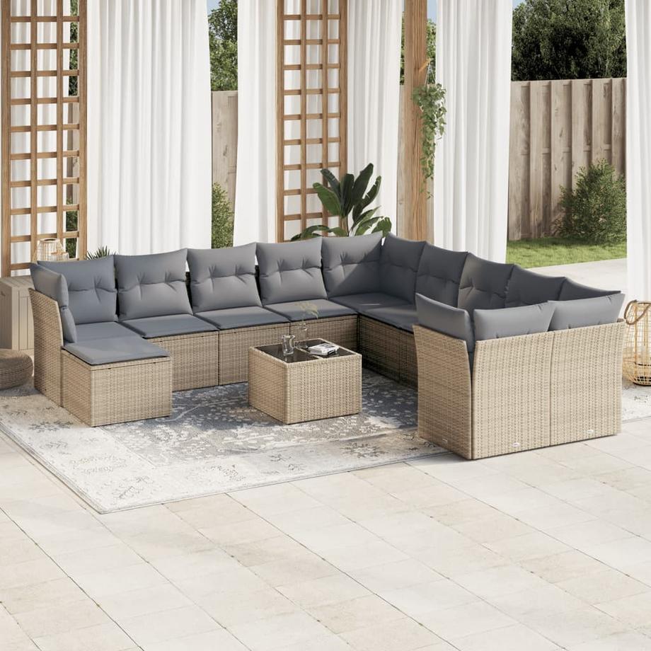 VidaXL set divano da giardino Polirattan  