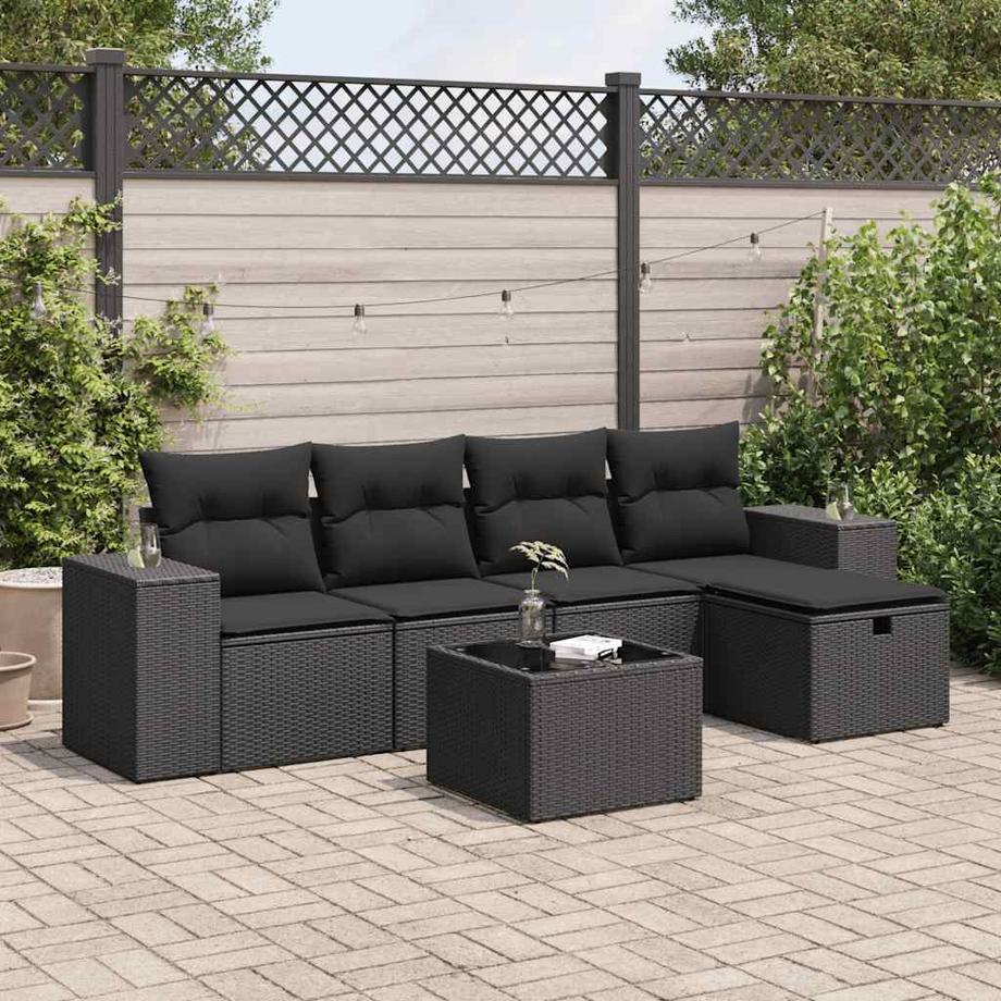 VidaXL set di divani da giardino Polirattan  