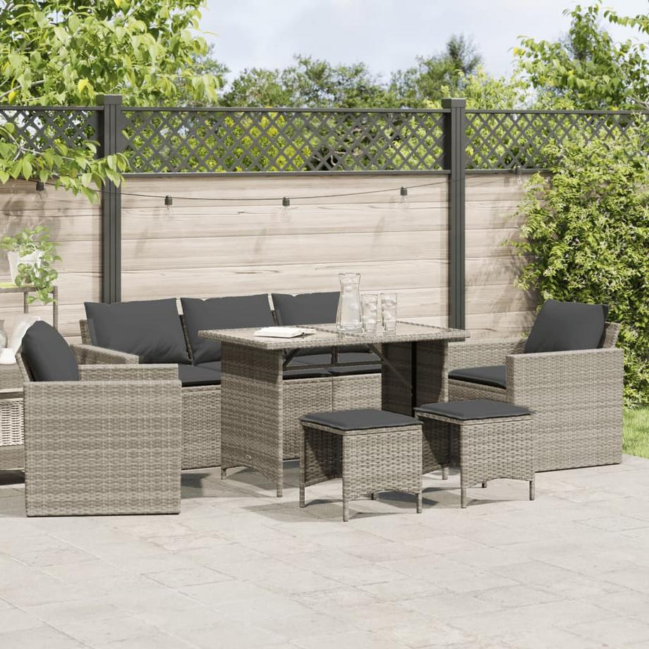 VidaXL Ensemble de canapés de jardin rotin synthétique  