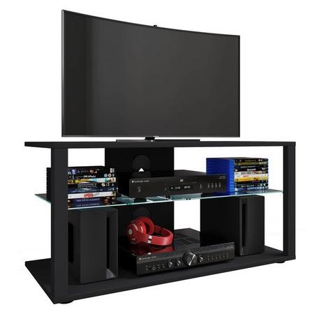 VCM Holz TV Lowboard Fernsehschrank Rack Konsole Möbel Fernsehtisch Fernseh Phono Glas Folas L  