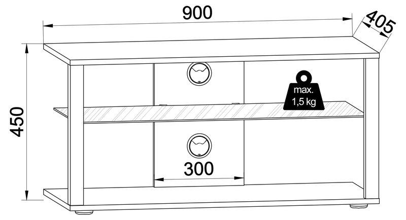 VCM Holz TV Lowboard Fernsehschrank Rack Konsole Möbel Fernsehtisch Fernseh Phono Glas Folas L  