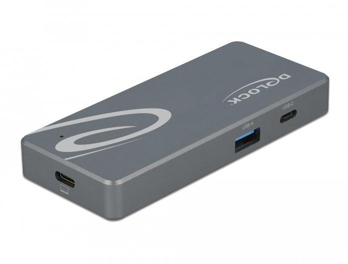 DeLock  LETTORE DI SCHEDE USB TYPE-C PER SCHEDE DI MEMORIA CFAST E SD + HUB USB CON PORTA DI TIPO-A E USB TYPE-C 