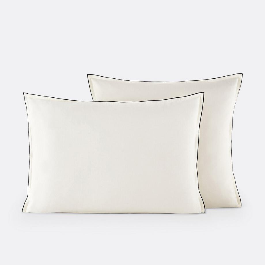 Taie d'oreiller satin de coton lavé