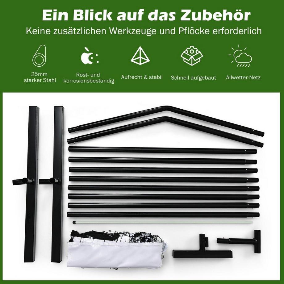 B2X  Tragbares Pickleball-Netz mit Metallrohren starkem Polyesternetz & Tragetasche aus Oxford-Stoff wetterfestes Sportnetz 670 cm langes 