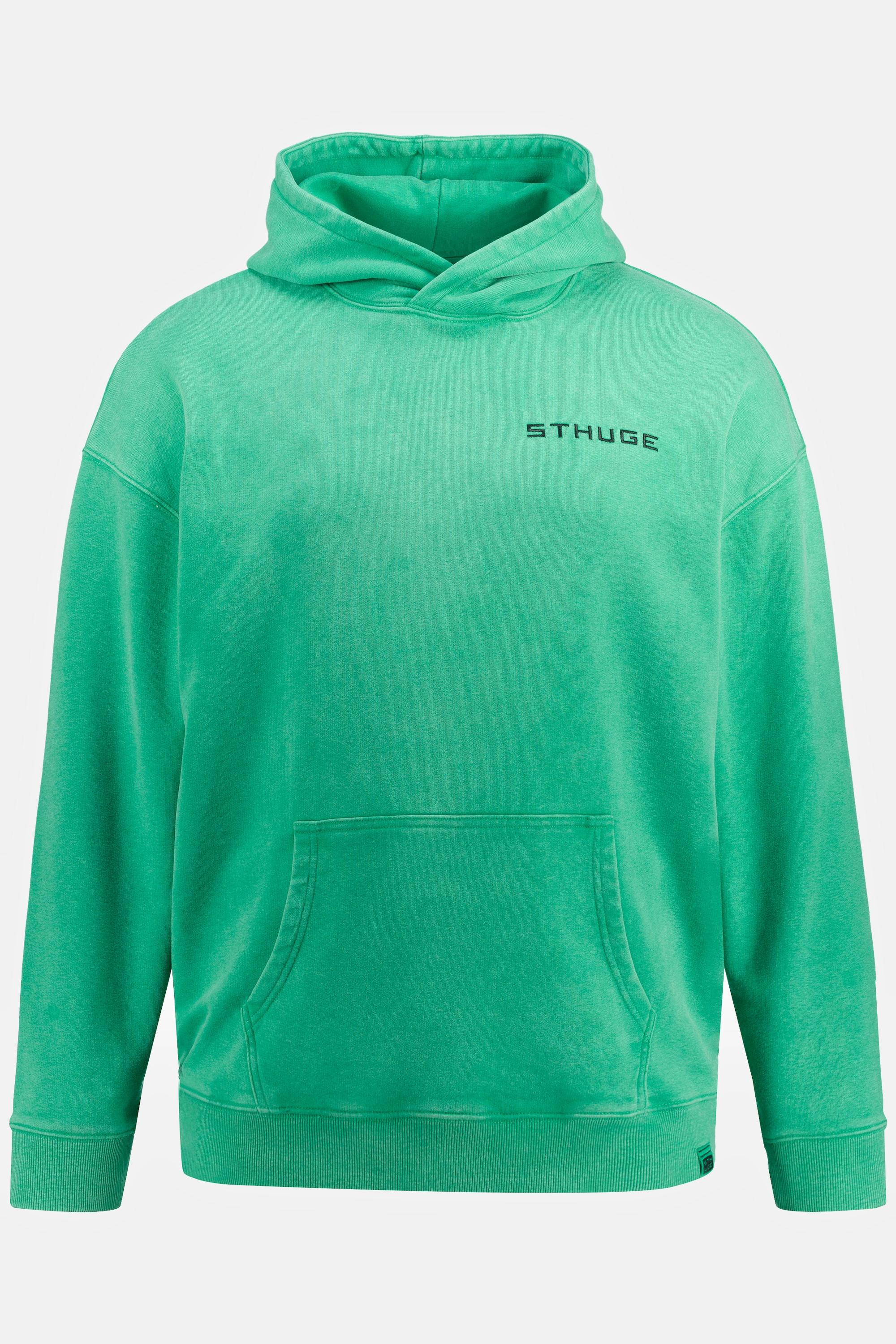 Sthuge Sweat-shirt à capuche Oversized Acid Washed Imprimé  