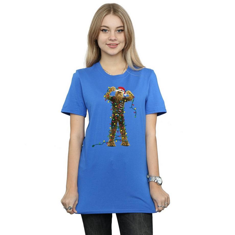 STAR WARS Chewbacca Christmas Lights Print T-Shirt  