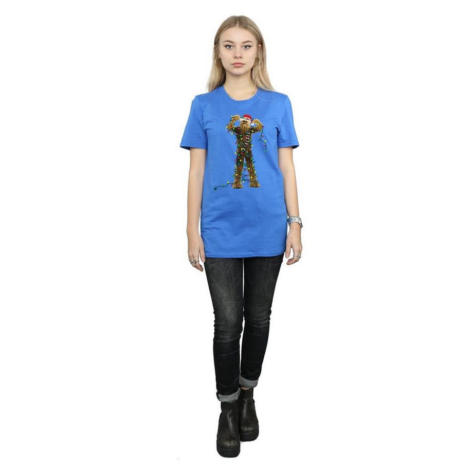 STAR WARS Chewbacca Christmas Lights Print T-Shirt  