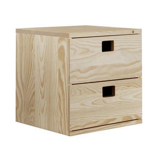 Calicosy Schreibtischblock mit 2 Schubladen aus massiver Kiefer - L36,2 x H36,2 cm  