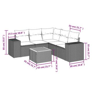 VidaXL Ensemble de canapés de jardin rotin synthétique  