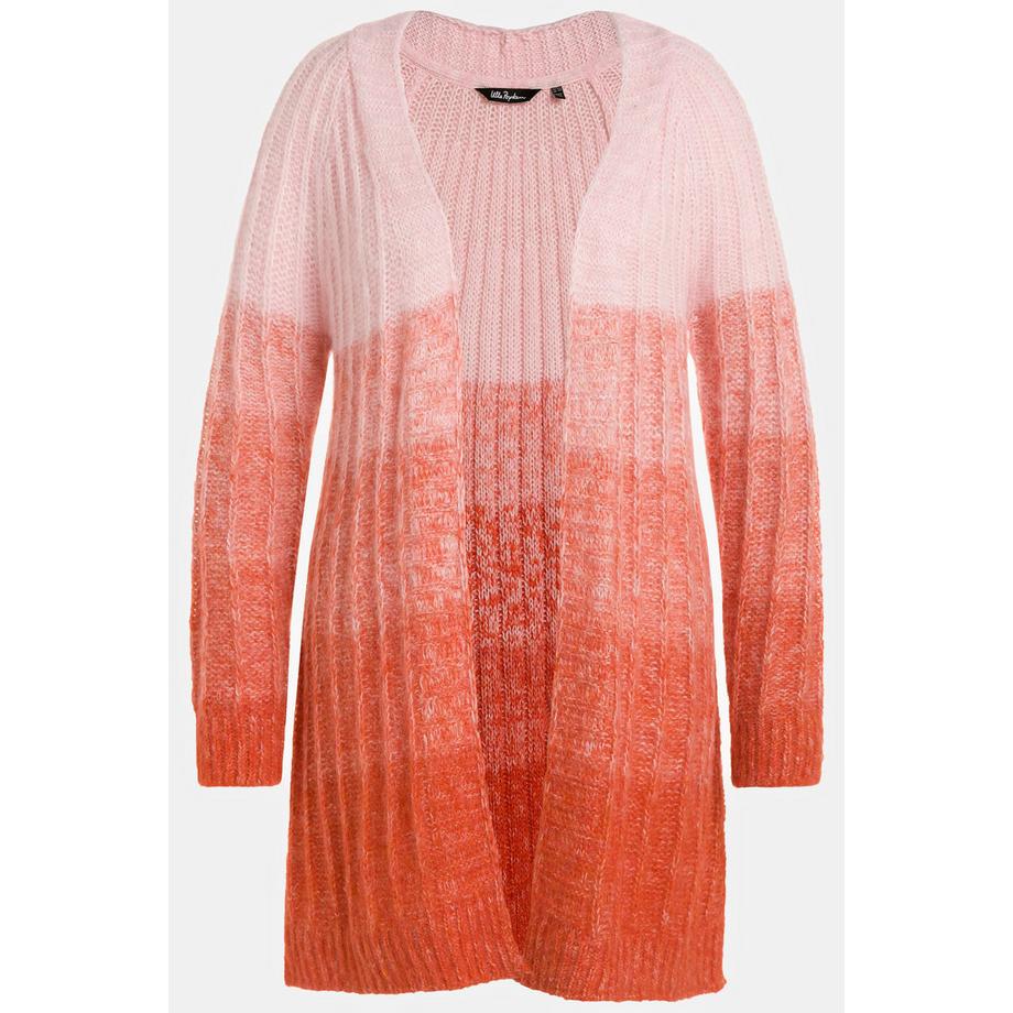 Ulla Popken Cardigan en maille côtelée coupe A avec effet pailleté  