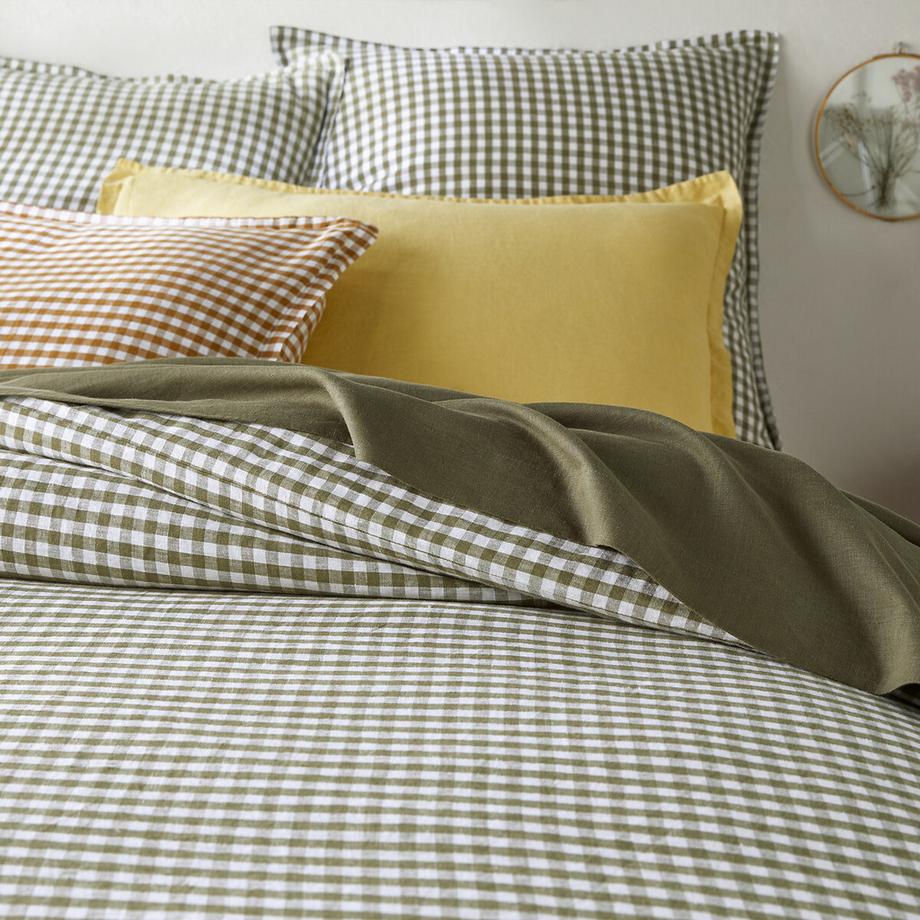 La Redoute Intérieurs Acélie Housse de Couette Vichy Khaki  