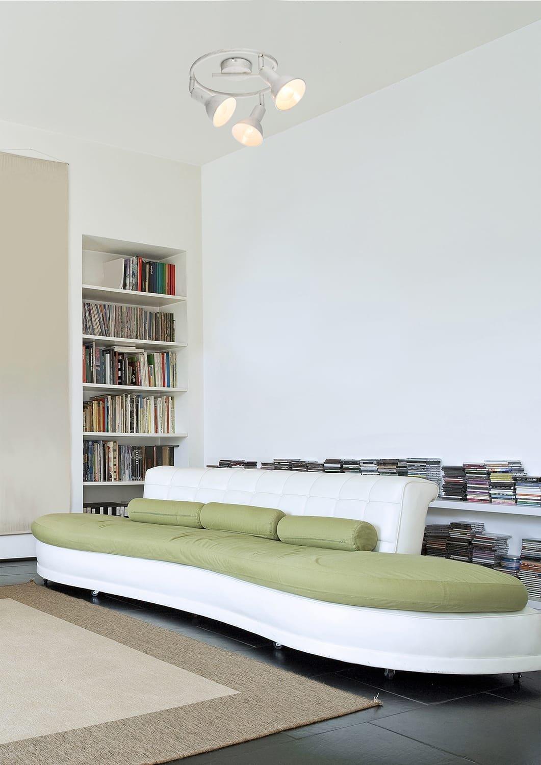 mutoni Plafonnier métal blanc 3xE14  