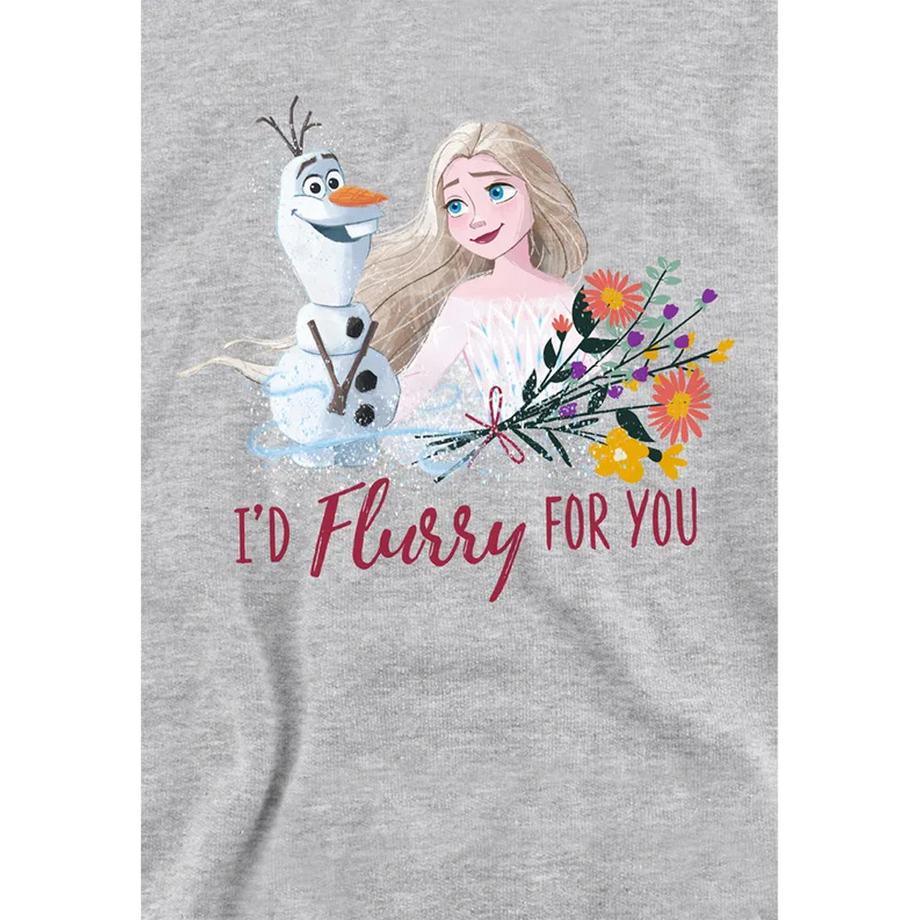 FROZEN  Sweat À Capuche Saintvalentin Motif Elsa Et Olaf I'd Flurry For You 